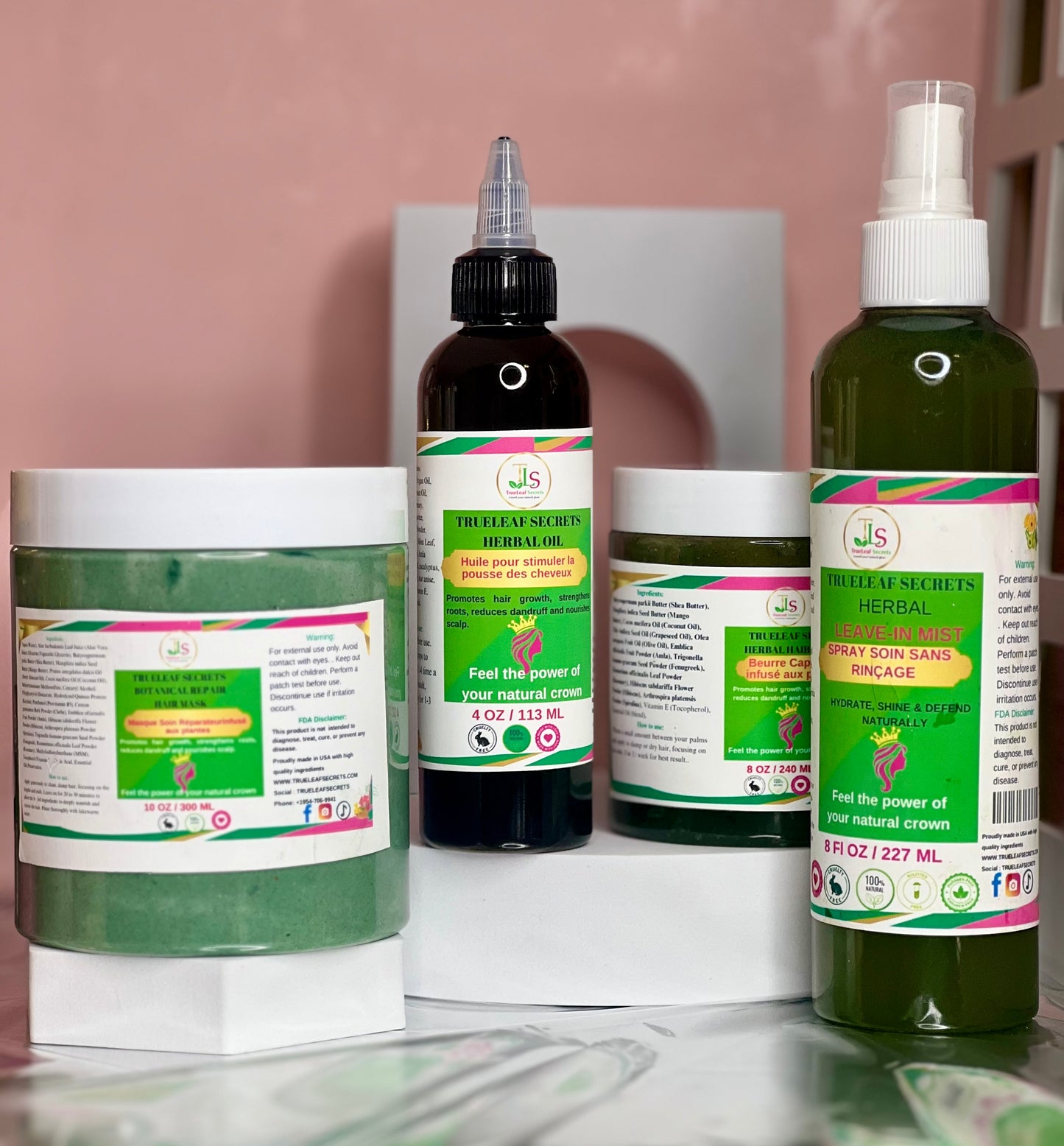 TLS Set of 4: Mask 16 Oz, Pomade 8 Oz, Oil 4 Oz & Hair mist 8 Oz for 100% results
