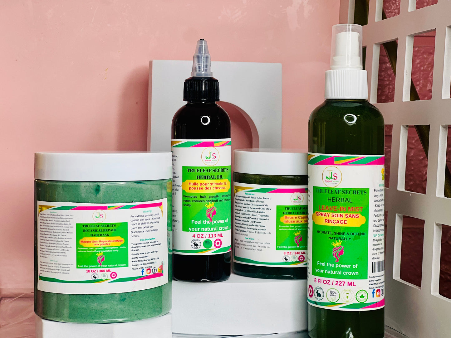 TLS Set of 4: Mask 16 Oz, Pomade 8 Oz, Oil 4 Oz & Hair mist 8 Oz for 100% results